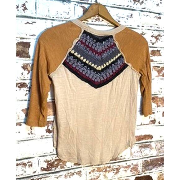 Free People We The Free Spring Bound Crochet Cotton & Linen Blend Baseball Tee - Picture 16 of 16